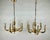 Vintage Spanish 4 & 6 Light Golden Brass Chandeliers from Saeval, Set of 2 For Sale - Image 10 of 10