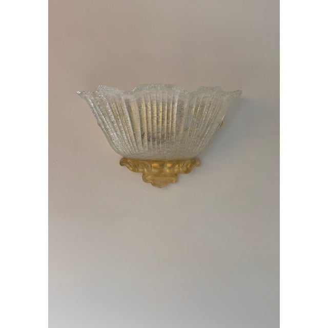 Vintage Pressed Molded Murano Glass Wall Sconces, Italy, 1980, Set of 2 For Sale - Image 11 of 13