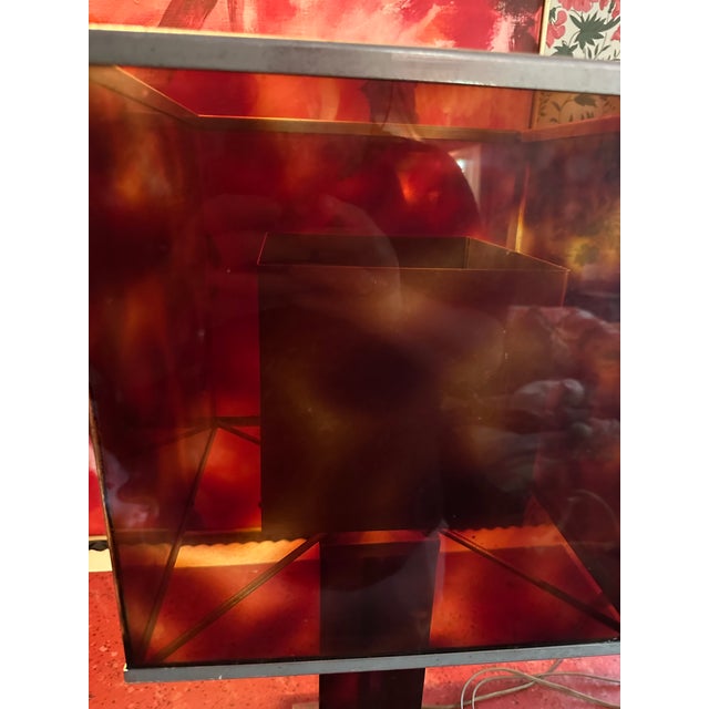1970s 1970s French Faux Tortoise Shell Lucite Hollywood Regency Lamp For Sale - Image 5 of 12