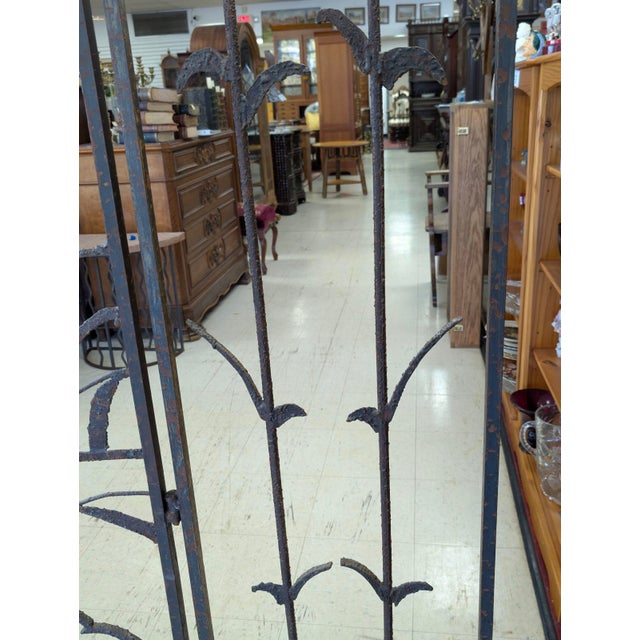 Brown Hand-Forged Iron Three-Panel Divider/Floor Screen For Sale - Image 8 of 12