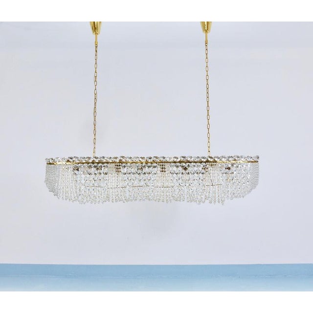 A breathtaking elongated oval floral sculptural midcentury chandelier from the 1950s, in the style of josef frank and made...