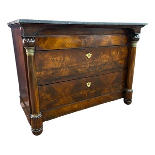 19th Century Empire Chest of Drawers with Marble Top, 1820 For Sale