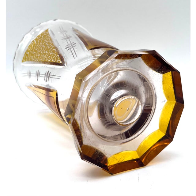 Antique Bohemian Biedermeier Crystal Vase attributed to Moser Carlsbad, 1850 For Sale - Image 9 of 16