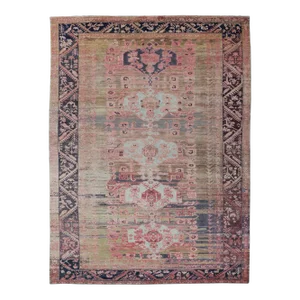 Early 20th Century Antique Turkish Fine Weave Oushak Rug in Light Green and Color Variation