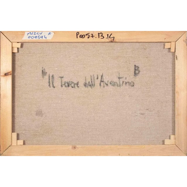 Contemporary Pino Romanò, The Tiber from Aventino Hills (Rome), Oil Painting, 1990s For Sale - Image 3 of 5