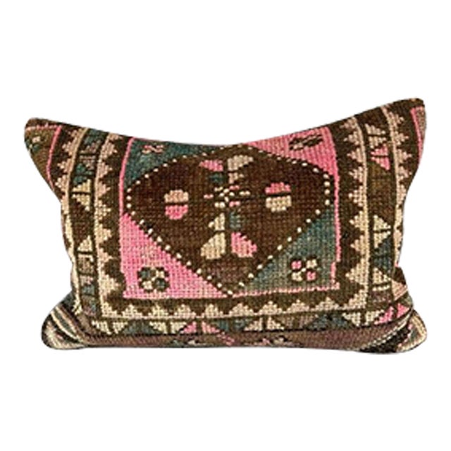 16 x 24 Rug Pillow Spice Souk Serenity Turkish Pillow Cushion Cover For Sale