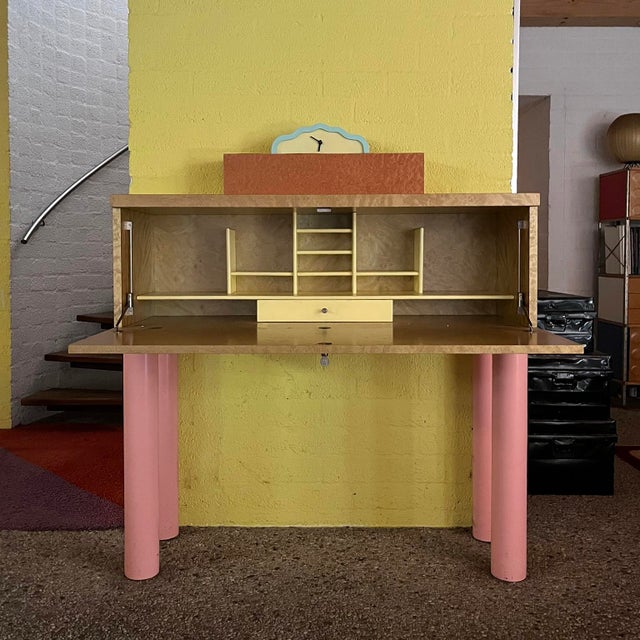 Desk Donau by Ettorre Sotsass with Clock, 1990s, Set of 2 For Sale - Image 4 of 18