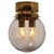 Large Czech Smoky Glass and Brass Ceiling Lights from Kamenický Šenov, 1970s, Set of 3 For Sale - Image 3 of 12