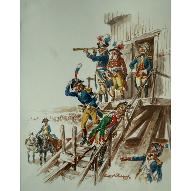Pair of Framed Historical Illustration Prints of French Soldiers For Sale In Austin - Image 6 of 14