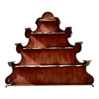 Late 20th Century Vintage Regency Baker Scalloped Wall Plate Rack For Sale