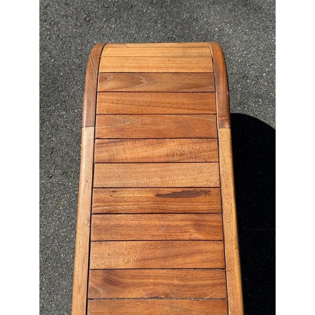 Teak Scroll Waterfall Bench For Sale - Image 17 of 18