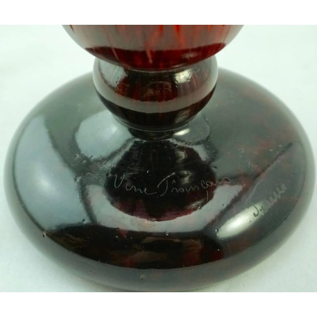 1920s Charles Schneider Le Verre Francais Cardemines Red Cameo Vase For Sale - Image 5 of 7
