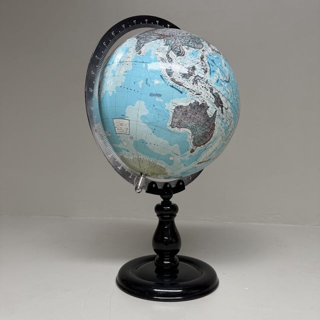 Mid-Century Modern Japanese School Globe on Black Base, 1980s For Sale - Image 16 of 18