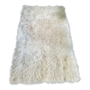 Vintage 1970s Wool Flokati Shag Bed Cover