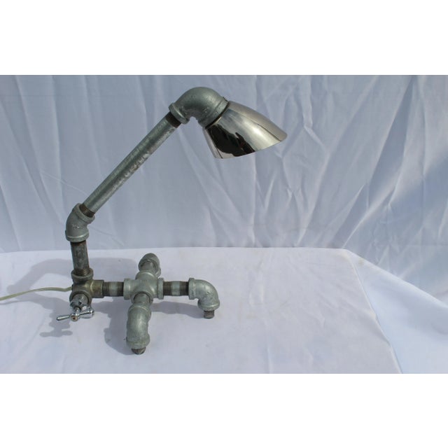 Silver Modern/Industrial Custom Made Pluming Lamp Galvanized Pipes For Sale - Image 8 of 8