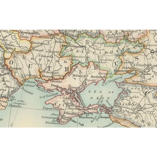 Black Antique Map of European Russia, 1903 For Sale - Image 8 of 10
