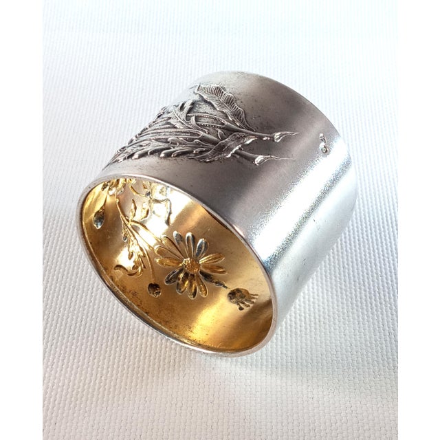 Late 19th Century Antique English Sterling Silver Art Nouveau Napkin Ring. C. 1890-1900. Original Box. For Sale - Image 5 of 8