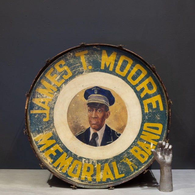 James T. Moore Memorial Band Hand Painted Parade Drum C.1940 For Sale - Image 11 of 12