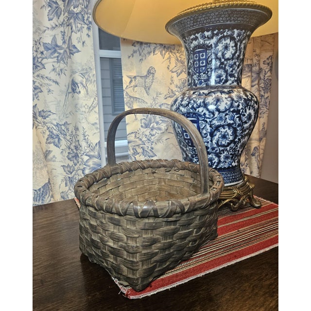 Early 20 Th C. "Porcupine Twist" Berry Basket For Sale In Charlotte - Image 6 of 17