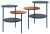 Blue & Coral Triplo Tables by Mason Editions, Set of 2 For Sale