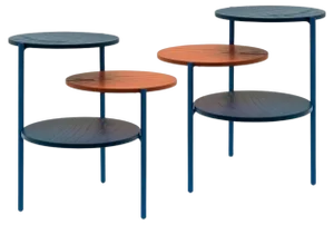 Blue & Coral Triplo Tables by Mason Editions, Set of 2