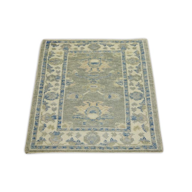 Oriental Hand Knotted Rug Turkish Oushak 2'4" x 2'7" For Sale - Image 4 of 5