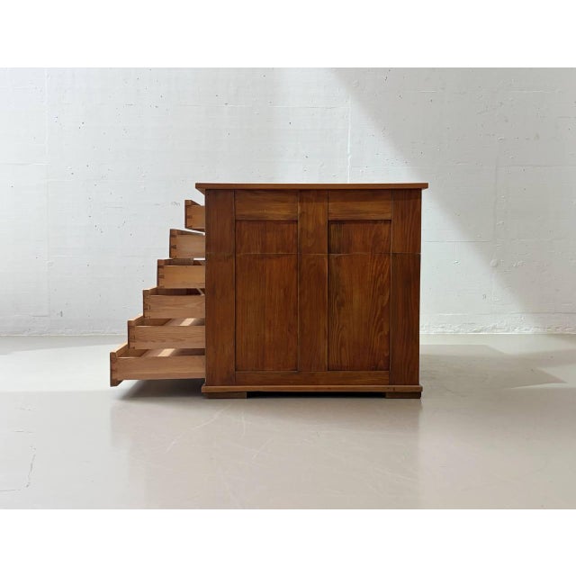 Wood Archive Chest of 6 Drawers in Cherrywood, 1970s For Sale - Image 7 of 17