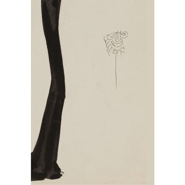Black Vintage French Fashion Art Print – Art Deco Woman in Brown, 12" X 16" For Sale - Image 8 of 9