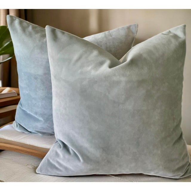 One pair of beautiful velvet pillows from Scalamandre Color Skylight. These plush pillows measure 22 X 22 inches with...