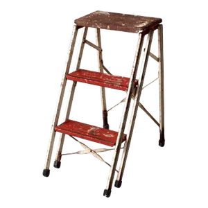 Vintage Metal Folding Step Ladder