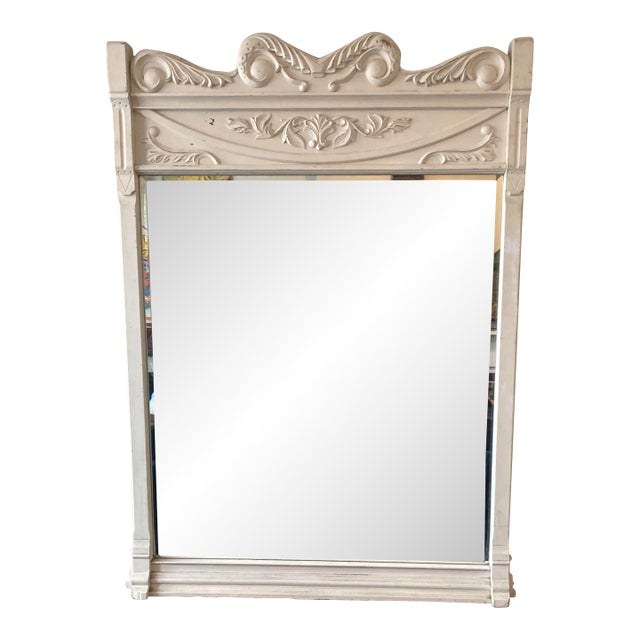 Large Victorian Oak Painted Mirror For Sale