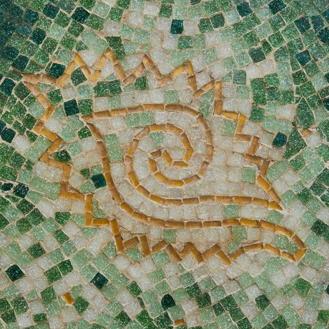 Green Mexican Green Mosaic Triangular Side Table by Genaro Álvarez, 1960s For Sale - Image 8 of 18