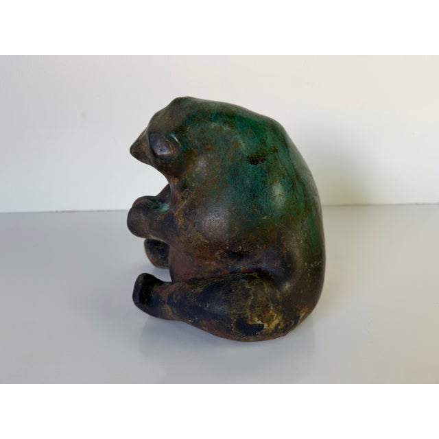 Vintage Tony Evans Studio Art Pottery Raku Bear Sculpture For Sale - Image 4 of 12