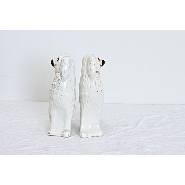 19th Century English 19th Century Pair of Staffordshire Dogs with Glass Eyes For Sale - Image 5 of 7