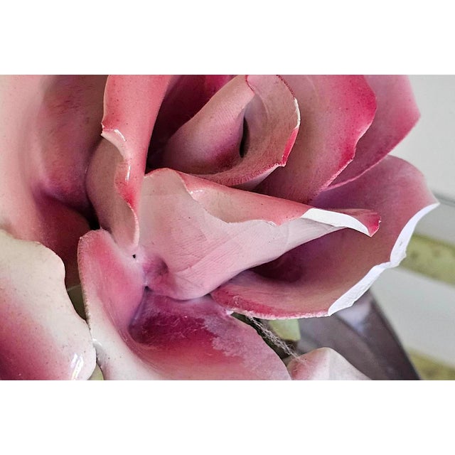 Vintage Italian Capodimonte Porcelain Rose Centerpiece Basket For Sale - Image 14 of 18