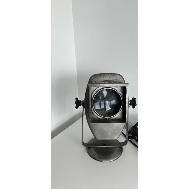 Elevate your space with this authentic vintage industrial Fresnel spotlight. This is a heavy-duty professional piece with...