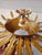 Metal Large Spanish Sunburst Flush Mount in Gilt Metal with Support, 1950 For Sale - Image 7 of 10