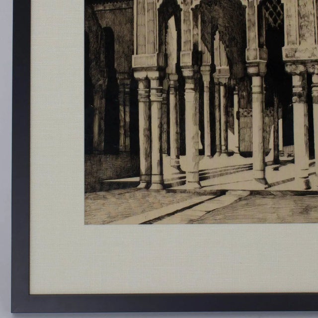 Reverse Drawing of Moorish Architecture by Cathy Wiggs For Sale In West Palm - Image 6 of 9