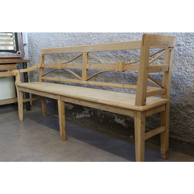 1900 - 1909 Beige Bench, 1900s For Sale - Image 5 of 6