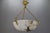 Large White Alabaster with Black Veins & Bronze Pendant, 1920s For Sale - Image 16 of 18