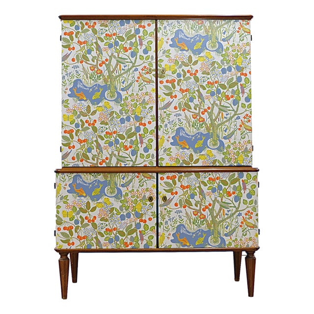 Swedish Cabinet with Josef Frank Paradiset Nordens Flora, Sweden, 1950s For Sale