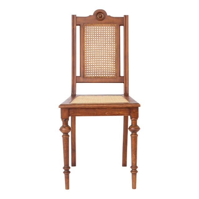 Antique Beechwood Chair with Cane Seat and Back, 1930s-1950s For Sale
