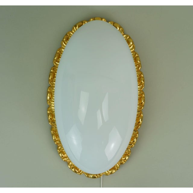 Vintage Glass Sconce with 234 Opaline Glass and Gilt Aluminum from Glashütte Limburg, 1970s For Sale - Image 16 of 16
