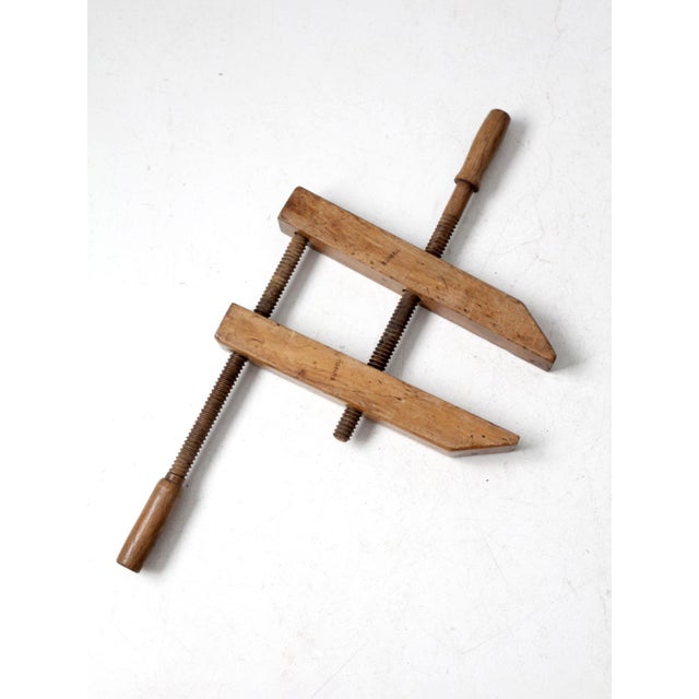 Early 20th Century Antique Wood Hand Screw Clamp For Sale - Image 5 of 8
