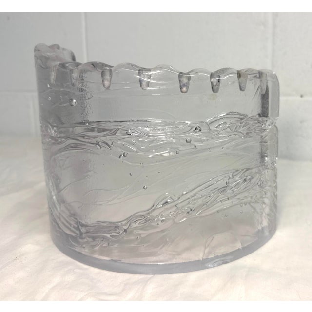 Cast Studio Glass Menorah by Joel & Candace Bless Curved Shape Brutalist Waves For Sale - Image 4 of 15