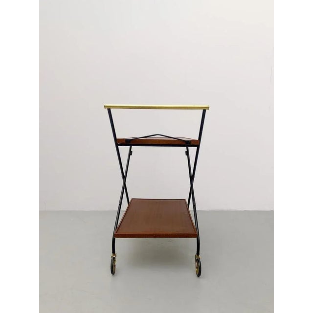 Mid-Century Italian Serving Bar Cart For Sale - Image 6 of 9