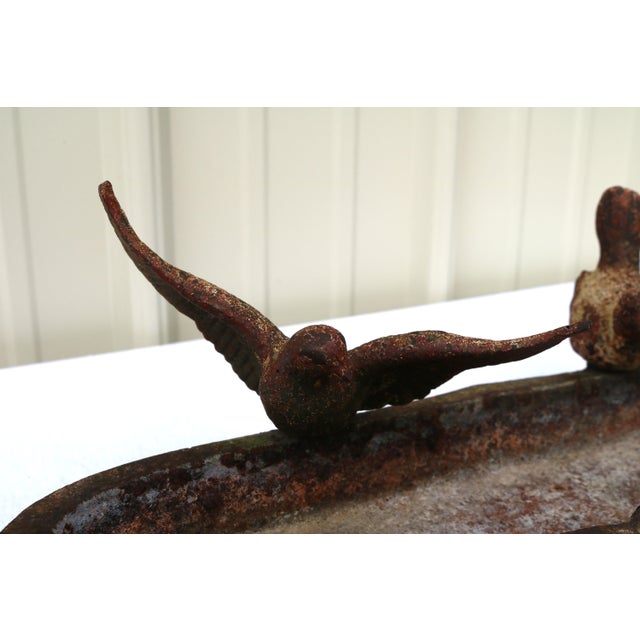 French Country Early 20th Century French Cast Iron Small Bird Bath/Feeder For Sale - Image 3 of 11
