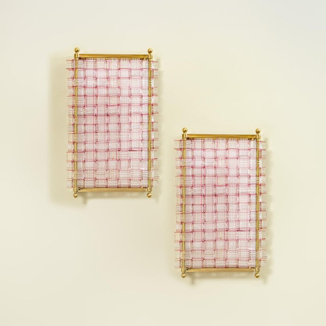 Metal Murano Glass Wall Lights by Flavio Poli for Seguso, 1954, Set of 2 For Sale - Image 7 of 7