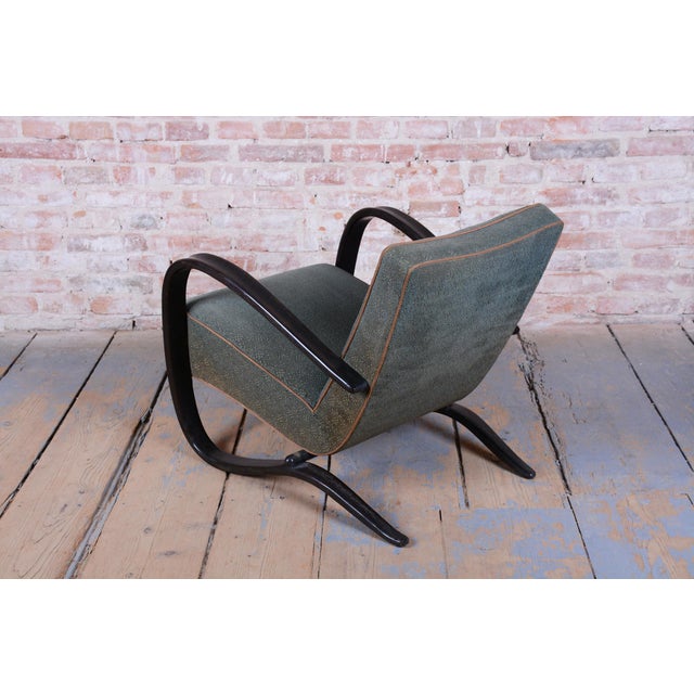 Czech Art Deco H-269 Lounge Chair attributed to J. Halabala for Up Závody, 1930s For Sale - Image 4 of 15
