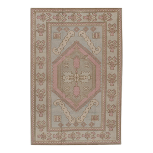 Vintage Circa 1940 Turkish Oushak Area Rug 4'7 X 6'7
